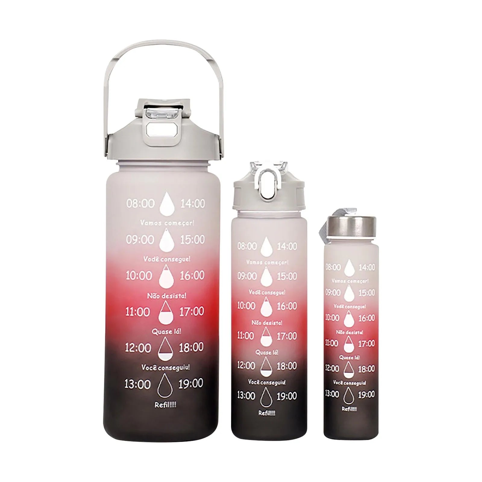 3PC Sports Water Bottle with Straw Time Marker Leak-proof Cup Large Capacity Portable Water bottle for Outdoor Sport Fitness Jug | body SPECIFICATIONS span