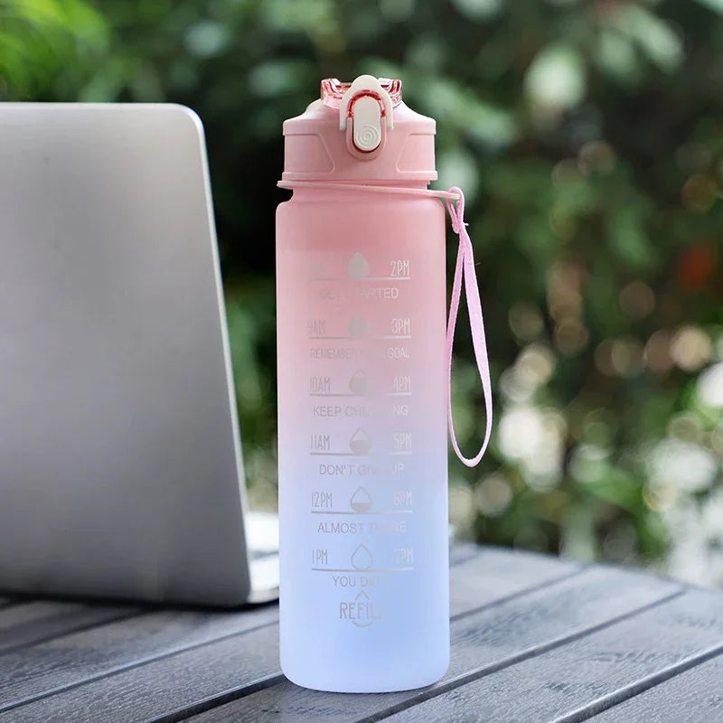 600ml Water Bottles Fashion Water Bottle with Straw BPA Free Portable Outdoor Sport Cute Drinking Plastic Bottles Eco-Friendly